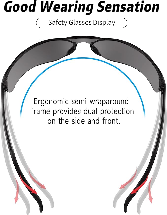 Salfboy Safety Glasses for Men Women ANSI Z87.1 Safety Glasses Bulk Protective Eyewear Scratch-Resistant