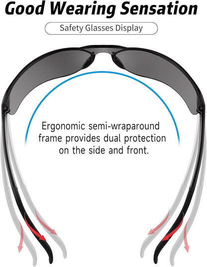 Salfboy Safety Glasses for Men Women ANSI Z87.1 Safety Glasses Bulk Protective Eyewear Scratch-Resistant
