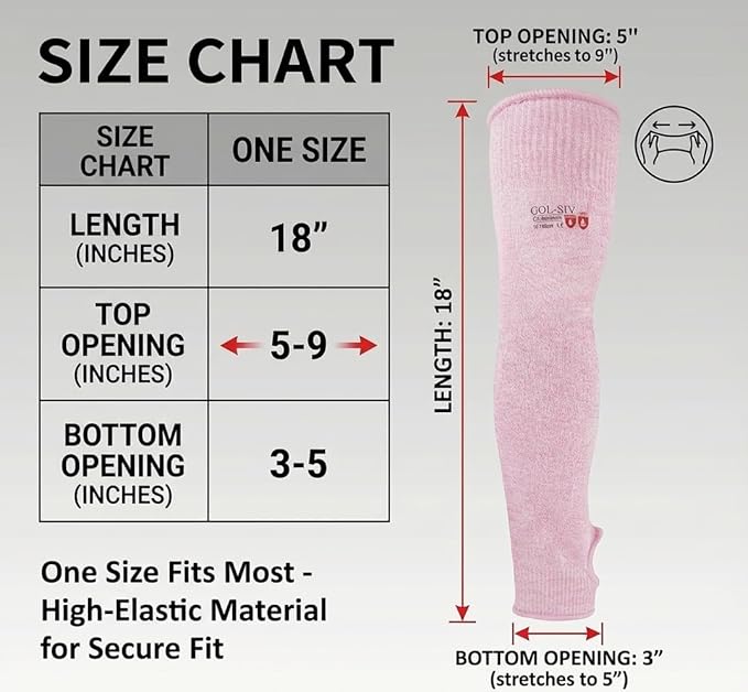 GOL-SIV Arm Protectors For Thin Skin And Bruising, Cut Resistant Sleeves For Men Women, A5 Level Pink Arm Sleeve For Gardening (Pink, 17.7 In)