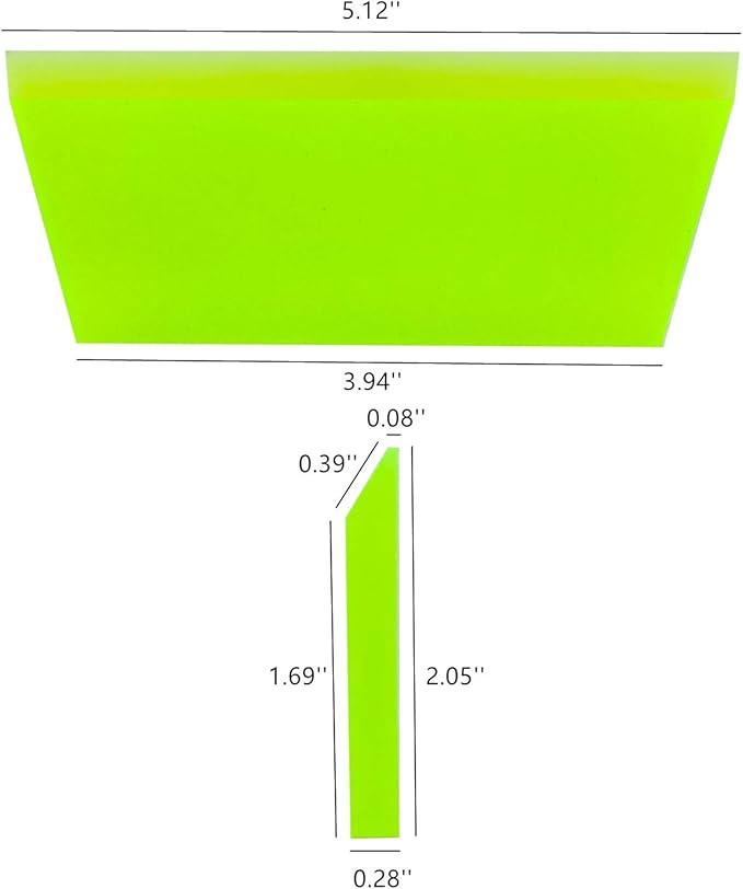CARTINTS 2pack Squeegee Blades Replacement Rubber Squeegee, 5.1x 2 inch, for Cleaning Glass, Shower Door and Car Windows and Screen Printing,Green