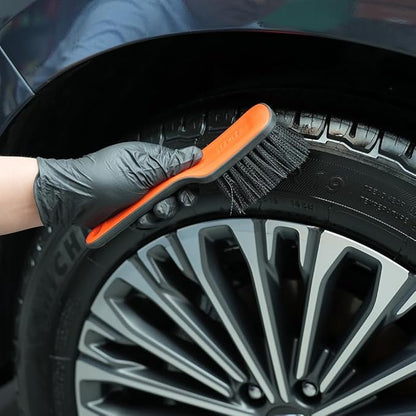 SPTA Tire Brush, Carpet Cleaning Brush, 2Pcs Wheel Brush, Carpet Cleaning Brush,Stiff Synthetic Bristles, Ergonomic Design Handle, Scrub Brush for Floor Mats,Car Wheel Hub Cleaning,Car Interior, Home