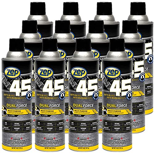 Zep 45 Dual Force Multi-Purpose Penetrant and Lubricant - 14 oz (Case of 12) - 325101 - Excellent Rust Prevention, Superior Penetration, Low Odor