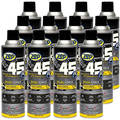 Zep 45 Dual Force Multi-Purpose Penetrant and Lubricant - 14 oz (Case of 12) - 325101 - Excellent Rust Prevention, Superior Penetration, Low Odor