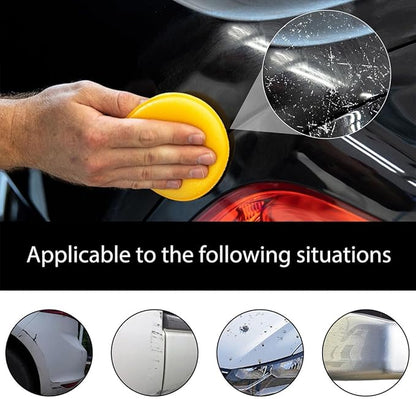 Wax Polishing Compound & Scratch Remover,Scratch Repair Wax for Car,Premium Car Scratch Remover Kit with Wipe & Sponge,White (Wax)