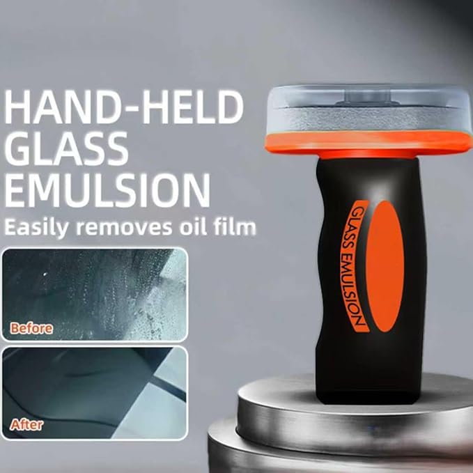 2PCS Glass Oil Film Remover for Car,Roll-On Glass Compound with Cleaning Board,Removes Oil Film & Smudges,Universal Anti-Rain Fog BrushOil Film Remover for Car Windshields and Windows(100g)