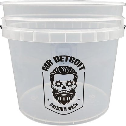 Mr. Detroit - 5pc Car Wash Kit Car Wash Bucket w/Filter, 64oz Car Soap, Chenille Wash Mitt and Drying Towel, Streak-Free Soap Cleaner Scratch-Free Cleaning for Auto Detailing & Home Use