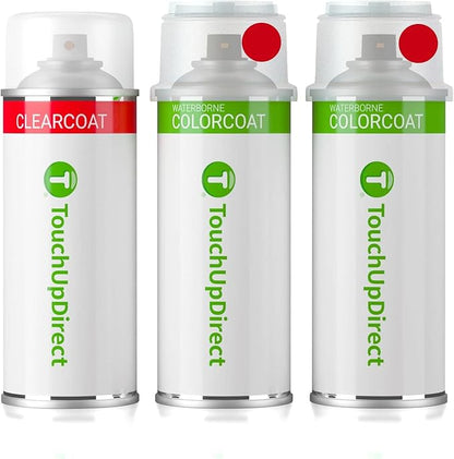 TouchUpDirect RR Ruby Red Metallic Tricoat Compatible with Ford Exact Match Touch Up Paint Aerosol - Essential Kit
