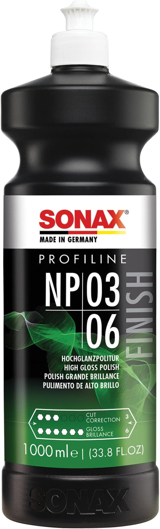 SONAX Profiline Nano Polish 3/6 | Medium-Cut Polish with Ultra-Fine Finish | Removes Swirls, Water Spots & Oxidation | No Haze, Dust-Free Formula | Safe for All Paint Systems & Body Shop | 208300 | 1L