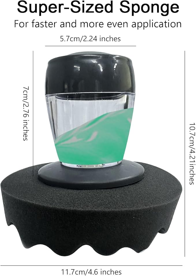 Large Flow Tire Shine Application, Reusable Car & Truck Tire Dressing Applicator Pad, Works with All Tire Shine & Gels, Achieves Drip-Free Results (XL)