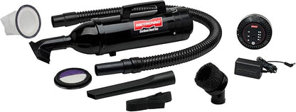 METROVAC CHV-B6 Deluxe Cordless Hand Vac – Powerful, Portable, (2) Rechargeable 250W DC Motor Vacuum Cleaner for Home, Auto Shop, and Pet Hair – Premium Handheld Vacuum with HEPA Filtration - Black