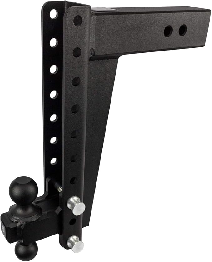 BulletProof Hitches - 3.0" Adjustable Heavy Duty Trailer Hitch (22,000 lb. Rating) - 14" Drop/Rise Trailer Hitch with 2" & 2-5/16" Dual Ball - Powder Coat, Solid Steel, Corrosion-Resistant
