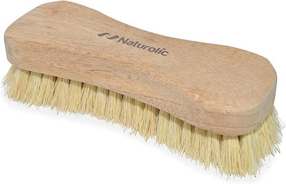 All-Natural Wooden Scrub Brush Set | Eco-Friendly Cleaning Brush Set with Tampico Bristles | Floor Scrub Brush & Shower Scrubber for Bathroom, Tub, Kitchen & Carpet | Sustainable Set – Pack of 12