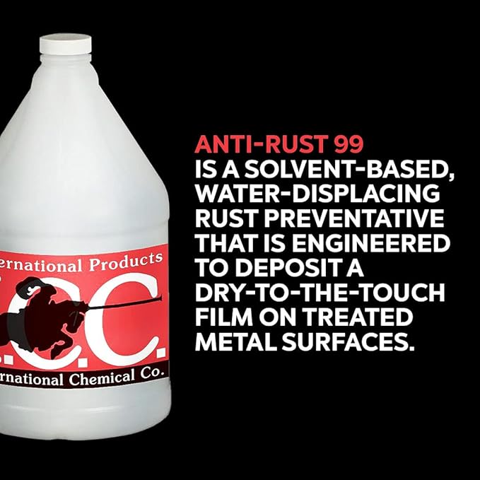 International Chemical Company Anti-Rust 99 High-Performance Evaporative Solvent Rust and Corrosion Preventative; MIL C 16173 D Grade 3; 1 Gallon