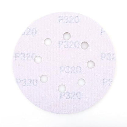 LotFancy 100 PCS 320 Grit Sandpaper, 5 Inch 8 Hole Sanding Disc Aluminum Oxide, Orbital Sander Sandpaper for Stripping Paint, Sand Paper for Wood, Plastic, Rust Removal, Random Orbital Sander Pads