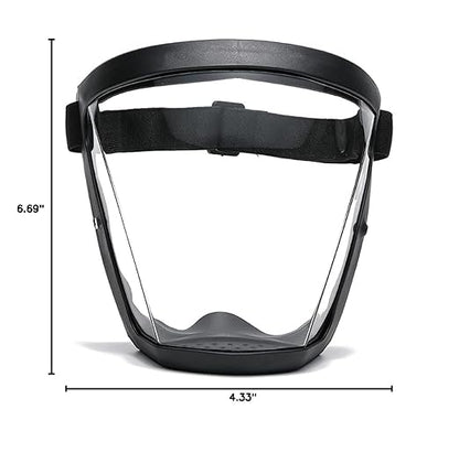 Banxian Super Protective Face Shield,Anti Fog Mask,Adult Clear Face Shield,Plastic Face Mask （Black）
