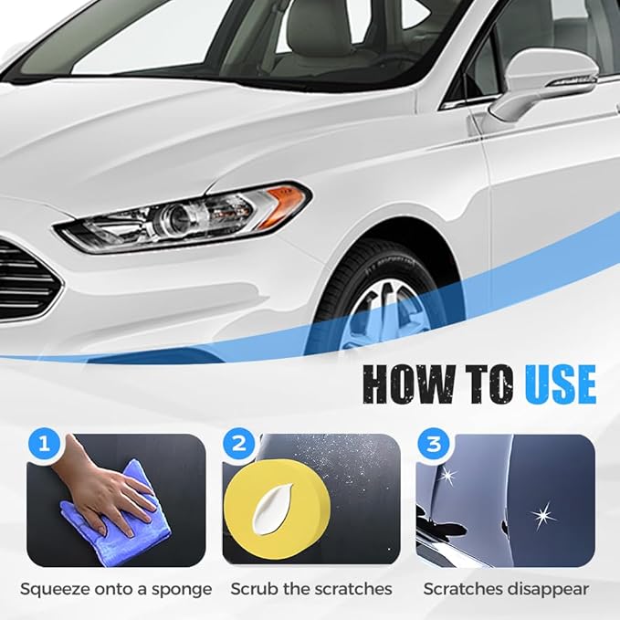 Car Scratch Removal Wax, 2026 Upgrade Scratch Remover for Vehicles, Car Scratch Repair Paste with Sponge, Car Polishing Wax Scratchs Remover Cars Paint Scratchs Repair Kit for Deep Scratches (2 Pack)