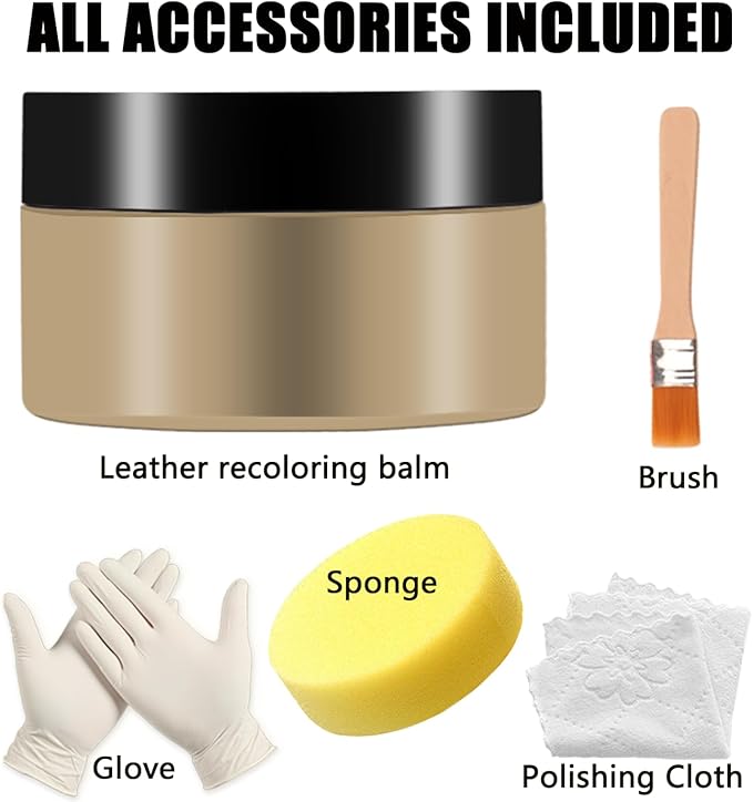 UP22YOU Beige Leather Recoloring Balm, Leather & Vinyl Color Restorer Conditioner – Repairs Faded & Scratched Leather Color, Suitable for Sofas, Car Seats, Shoes, and Furniture