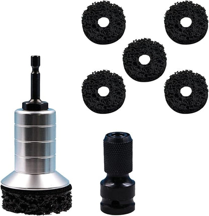 MYZKJBXNB Brake Hub Cleaning Kit, Wheel Hub & Stud Cleaner with 5 Pads, Drill/Impact Wrench Compatible, Rust & Debris Removal (Wheel Hub Cleaning Kit)