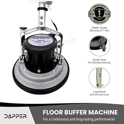 13" Heavy-duty Multi-Functional Floor Buffer Polisher Machine - Clean, Buff, Scrubb and Polish with Ease! Ideal for Carpets Too! Includes Optional Solution Tank, 2 Brushes and 3 Scouring Pads