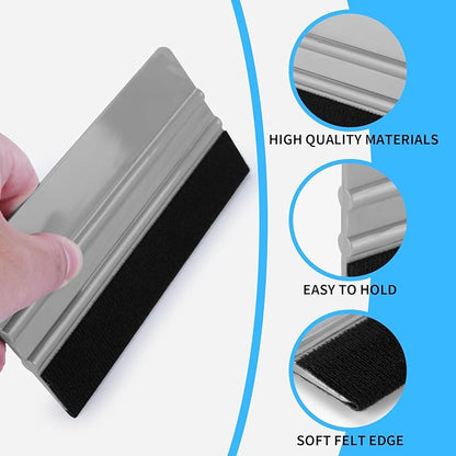 20 Pack Vinyl Wrap Squeegee 4 Inch / 6 Inch Felt Edge Squeegee Window Film Tint Tool Decal Applicator Scraper Tool Wallpaper Smoothing Tool with 20 PCS Black Fabric Felt