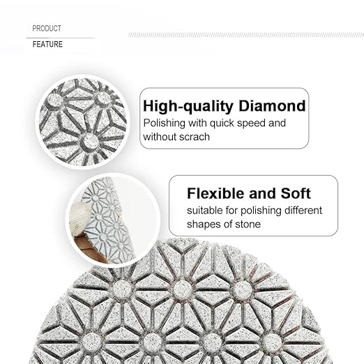 SHDIATOOL 4-Inch Diamond Polishing Pads 3-Step 3 Set Sanding Pads Grinding Pads for Marble, Soft Artificial Stone 9PCS