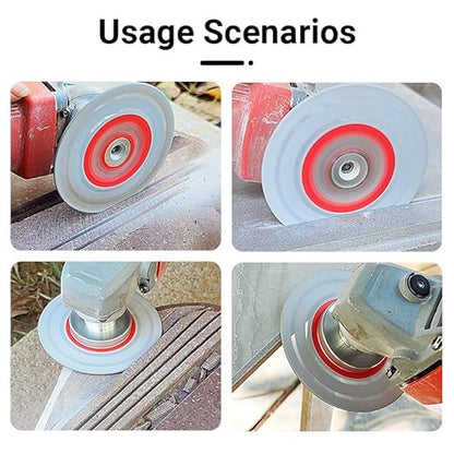 LOZLIN 3PCS 115MM Vacuum Brazed Ultra-Thin Multi-Pore Flat Abrasive Sheet Disc for Porcelain Glass Ceramic Tile Granite Marble Diamond Saw Blade (red and Porous, 1)