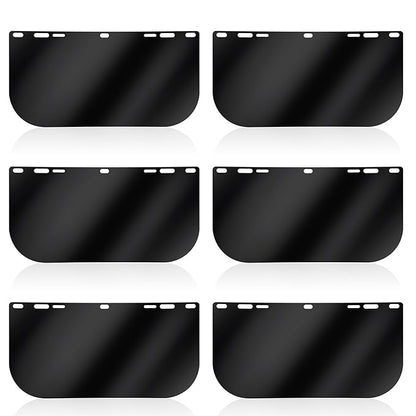 Feekoon 6 Pack Face Shield Replacement Lens, 15.5'' x 8'' Tinted Full Face Shield Compatible with Hobart 770580, Protective Safety Visor Replacement for Welding, Grinding, DIY, Cosplay Helmet