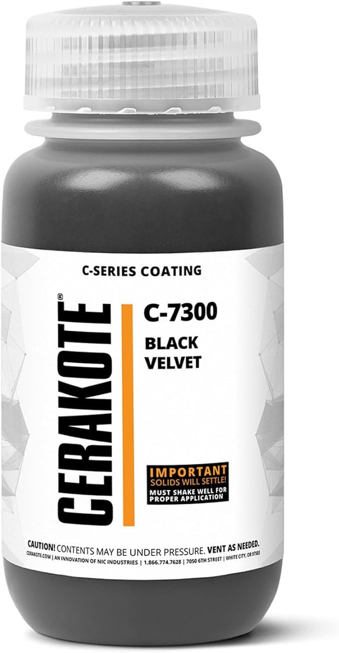 CERAKOTE® ( AIR CURE C-SERIES BLACK VELVET [ 32oz ] C-7300Q Performance Ceramic Technology + Color on All- Metals, Polymers + More