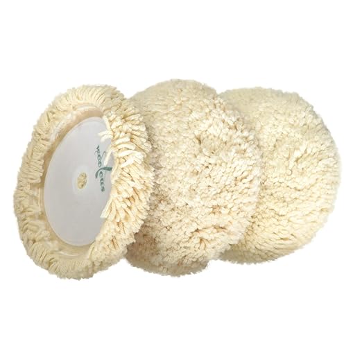 Woolous Wool Buffing Pads 7 Inch, 3 Pack - 100% Natural Wool Pads for Buffing, Polishing & Compounding Cars, Boats, Trucks & Motorcycles - Hook & Loop for Quick Attachment