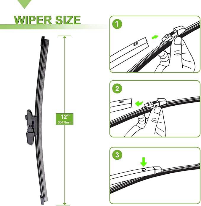 PARRATI® Windshield Wipers for VW Atlas 2018-2023,26"+22" Front and 12" Rear,OEM Replacement Wiper Blades,Quiet & Streak-Free(Set of 3)