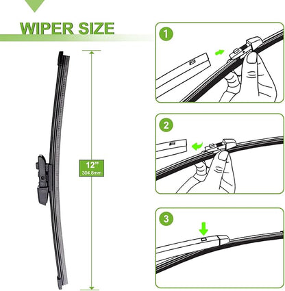 PARRATI® Windshield Wipers for VW Atlas 2018-2023,26"+22" Front and 12" Rear,OEM Replacement Wiper Blades,Quiet & Streak-Free(Set of 3)