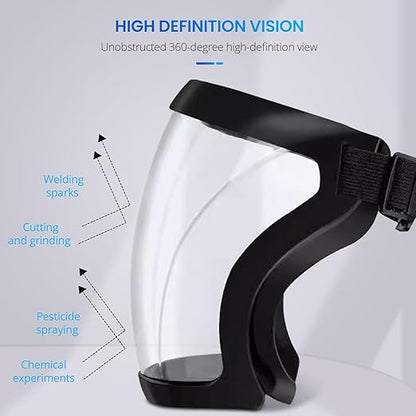 Gizmolet Face Shield Protective Mask, Anti-Fog Scratch-Resistant, Lightweight Full Face Shield for Grinding, Cutting, Weeding and Work, Plastic Safety Face Shield