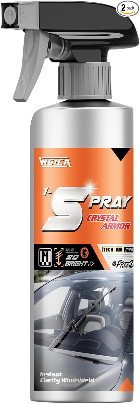5-Sec Water Spot Remover for Cars - Streak-Free Windshield Cleaner with 45-Day Rain Protection, Safe on Tint/Trim (2)