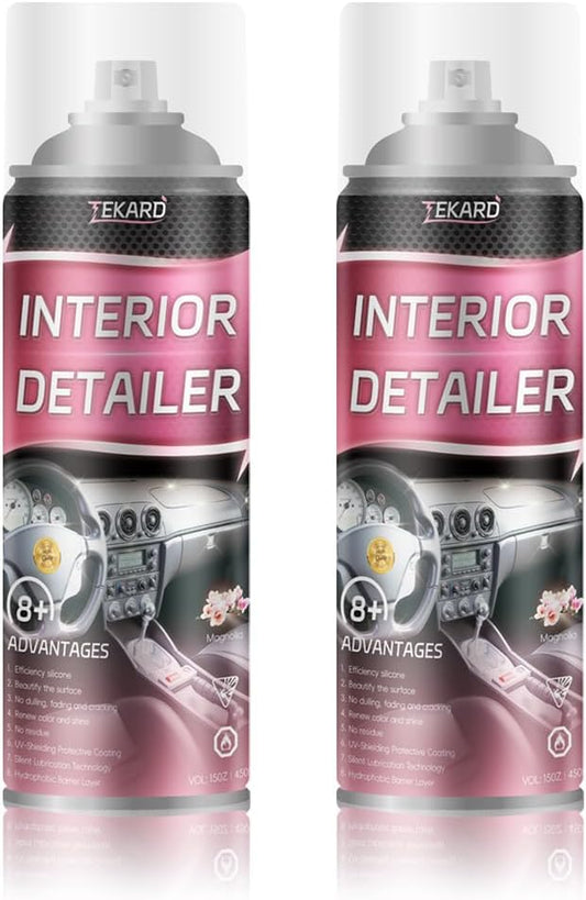 TEKARD Car Interior Cleaner, Leather Cleaner, 15 oz. Large-Capacity Interior Detailer in Iron Can, Wheel Cleaner, Suitable for Cleaning Rubber, Plastic, and Leather Surfaces Inside Vehicles (2 Bottle)