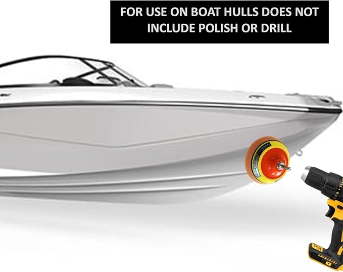 Keyfit Tools SmoothOperator Professional Drill Powered Fiberglass Boat Hull Cleaner Polisher ~ HexaMax M780 Proprietary Non Abrasive Cleaning/Polishing Material Removes Algae & Stains