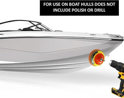 Keyfit Tools SmoothOperator Professional Drill Powered Fiberglass Boat Hull Cleaner Polisher ~ HexaMax M780 Proprietary Non Abrasive Cleaning/Polishing Material Removes Algae & Stains