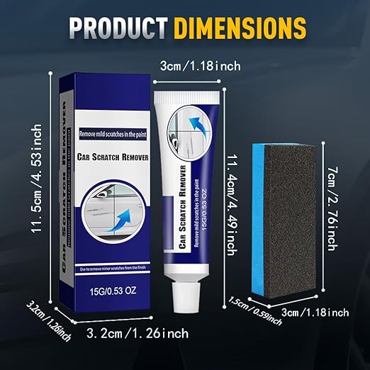 Car Scratch Remover, 2025 New Scratch Remover for Vehicles, Car Scratch Repair Paste, Car Scratch Remover Kit with Wipe Sponge, Car Polishing Wax for Vehicles Deep Scratches (3Set)