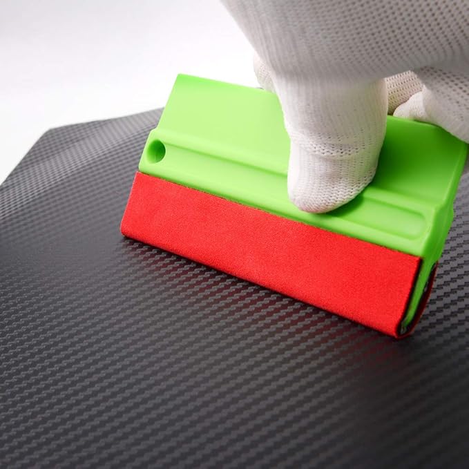 NEWISHTOOL 5 Inch Big Buffer Felt Squeegee for Vinyl Sensitive Materials Tinting Film Wrap Application Wallpaper Smoothing Sticker Decals Installation 5 PCS Scratch-Free Soft Plastic Card Scraper Tool