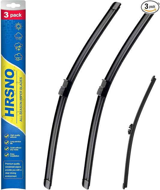 26"+20" Windshield Wipers With 13" Rear Wiper Blade Sets Automotive Replacement for BMW X3 2011-2017,Easy For Installation (Pack of 3)