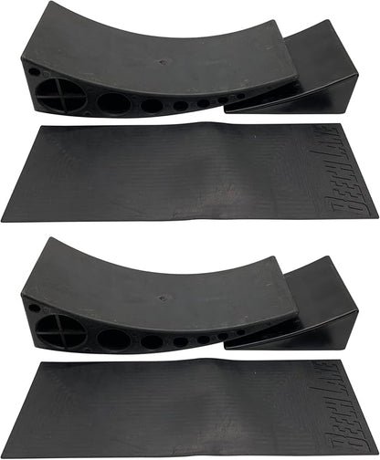 Beech Lane Camper Leveler 2 Pack - Precise Camper Leveling, Includes Two Curved Levelers, Two Chocks, and Two Rubber Grip Mats, Heavy Duty Leveler Works for Campers Up to 35,000 LBs, Patented