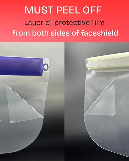 Mystic Romance 20 Pack Face Shields – Reusable Anti-Fog Full Face Protection – Clear Safety Gear for Work, Salons & Travel