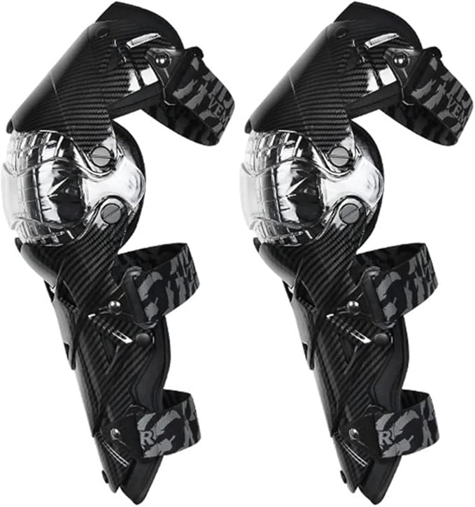 Tempsnow Knee and Shin Guards Motorcycle Protective Gear for Adults Hard Collision Avoidance Motocross Racing Knee Protector Shin Guards Motorbike Knee Guards Shin Protector