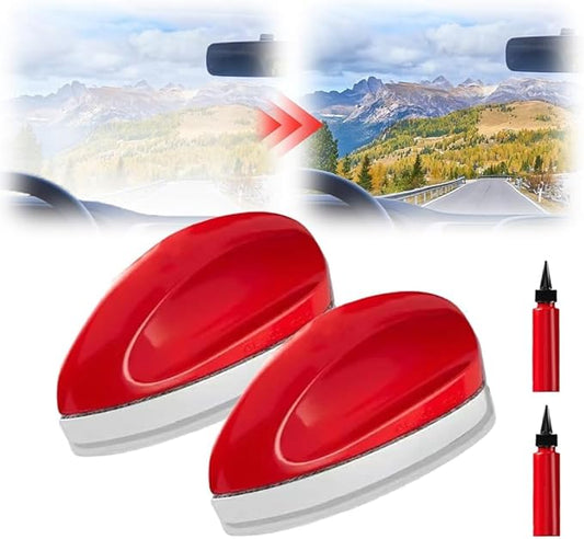 Automotive Oil Film Cleaning Brush, Car Glass Oil Film Cleaner Glass Cleaning Board Cleaning Wipe Windshield Cleaner, Glass Oil Film Remover for Windshield Improves Clarity Visibility (2, Red)