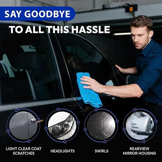 2026 New Upgraded Car Scratch Remover, Scratch and Swirl Remover for Vehicles Blemishes, Non-Toxic Car Paint Scratch Repair, Polishing & Waxing Kits with Buffer Pad, Microfiber Towel (1)