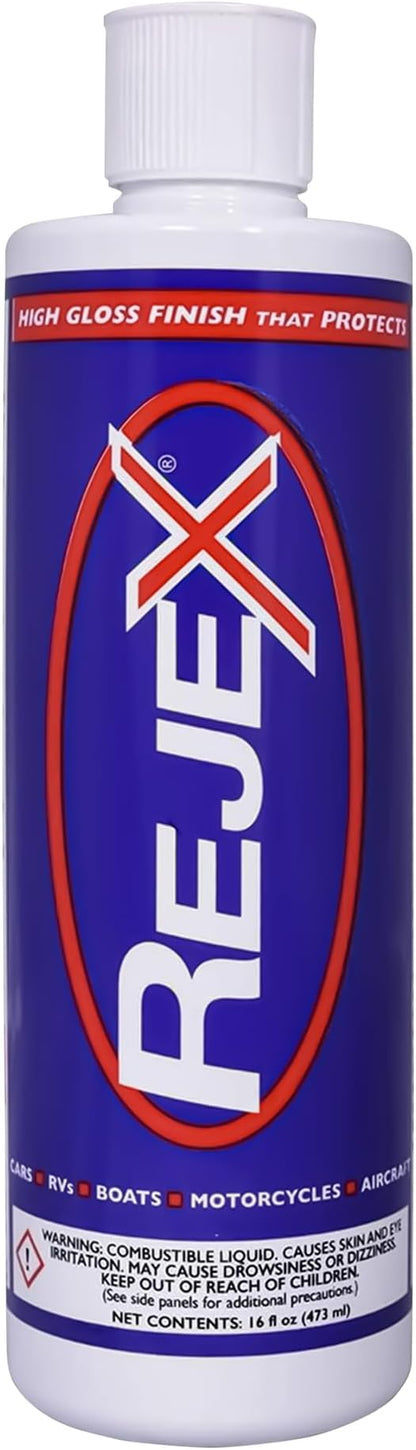 RejeX High Gloss Finish That Protects, Long-Lasting Polymer Coating for Cars, Trucks, Boats, RVs, Motorcycles, Aircraft, Glass, Painted Metal, Fiberglass, Acrylic, Gel Coat & Plastic Surface, 16 Fl Oz