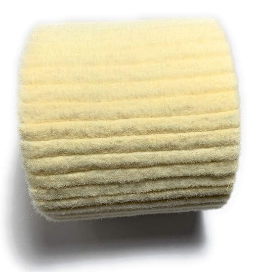 Wool Felt Wire Drawing Wheel Buffer Wheel Buffing Drum Mirror Burnishing Polishing Brush for Rust/Dust Removal,Jewelry/Glass (120X100MM)