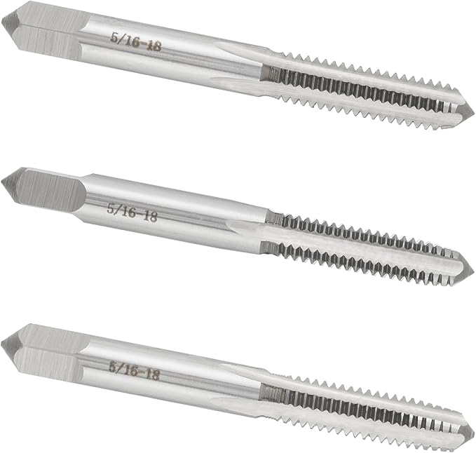 5/16"-18 UNC Hand Tap Right Hand, 5/16 x 18 Threading Hand Tap 3Pcs
