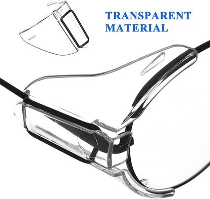 DOITOOL Safety Glasses Side Shields Pc Side Shield Flaps for Protective Eyewear Flexible Slip-on Eye Protection Covers for Glasses Lightweight 2 Pairs