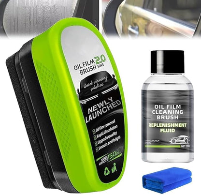GHENGUA Oil-Free Car Glass Brushes, 2.0 Upgrade Clearvision Car Windshield Cleaner,Oil Film Cleaning Brush for Cars Window, Clearvision Cars Windshield Cleaner Tool, Prevents Rain and Fog (1SET)