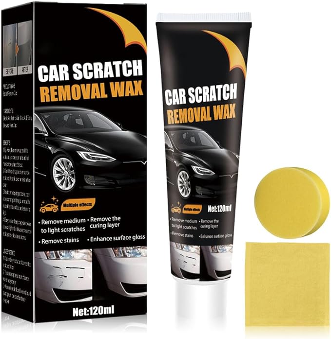 Scratch Remover for Vehicles, 2026 Upgraded Car Scratch Remover Polishing Wax, Car Scratch Repair Paste with Wipe and Sponge for Deep Scratches (1)